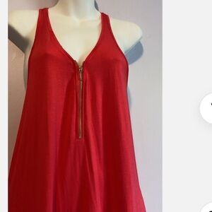 Dynamite henley top with gold zipper